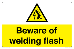 Beware of welding flash
